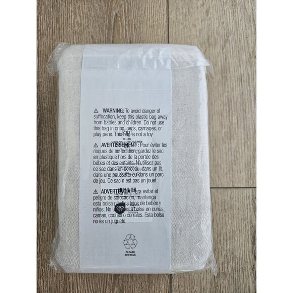 CB2 Kellen Organic Cotton-Blend Beige King Pillow Shams Set of 2 - Picture 5 of 7